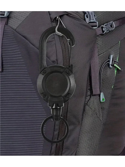 Retractable Keychain with Carabiner & Steel Cable