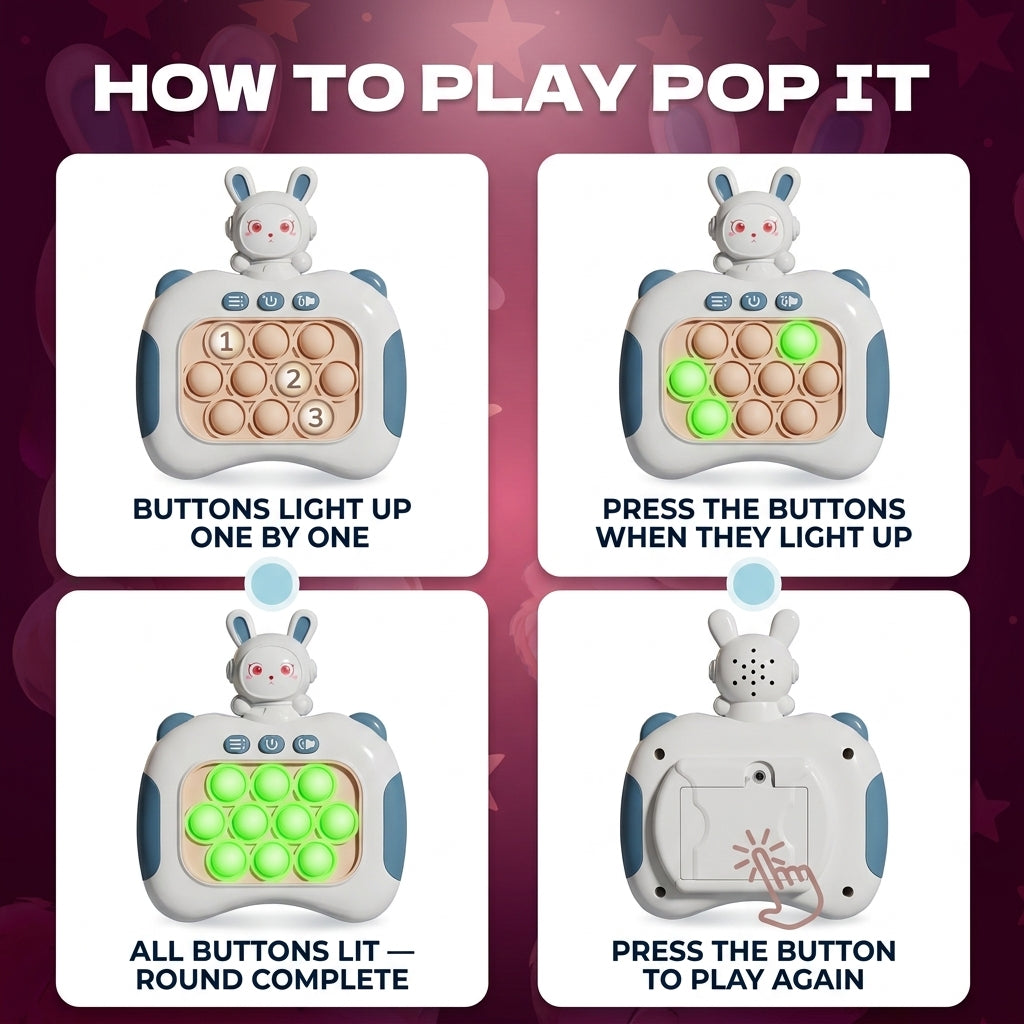 Electronic Pop Light Up Game Handle Toys for Children