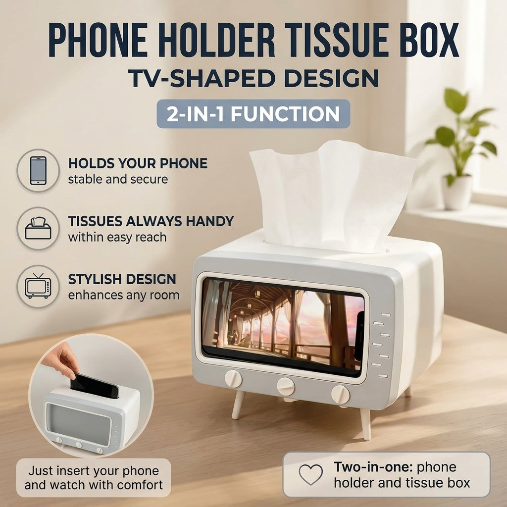 PHONE HOLDER TISSUE BOX